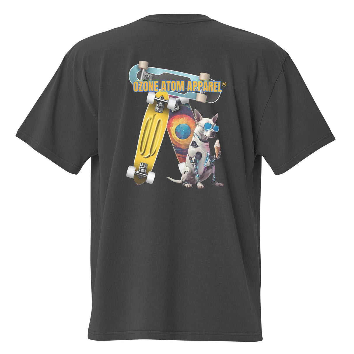 Unisex oversized faded t-shirt with back print 4 colors--MBT056