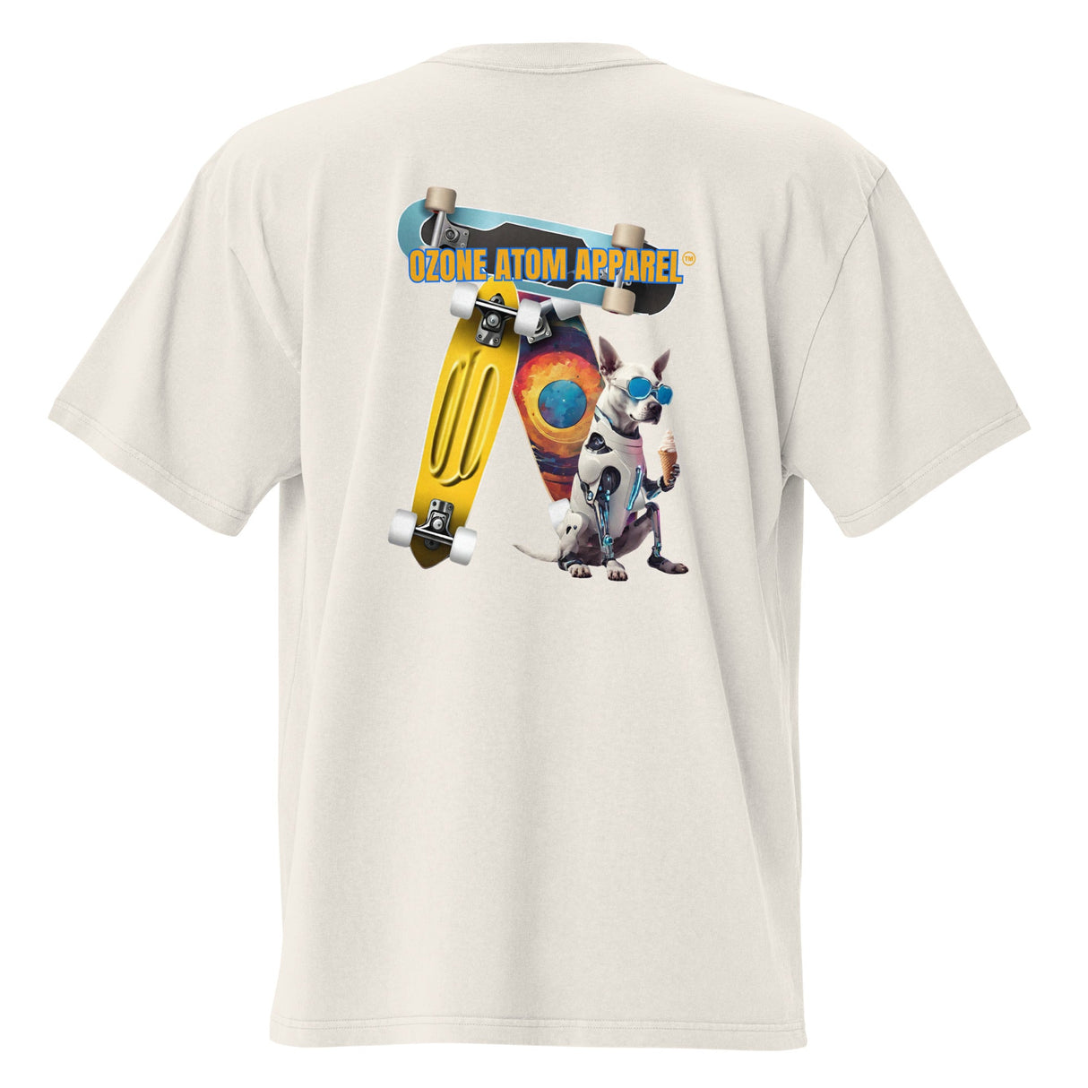 Unisex oversized faded t-shirt with back print 4 colors--MBT056