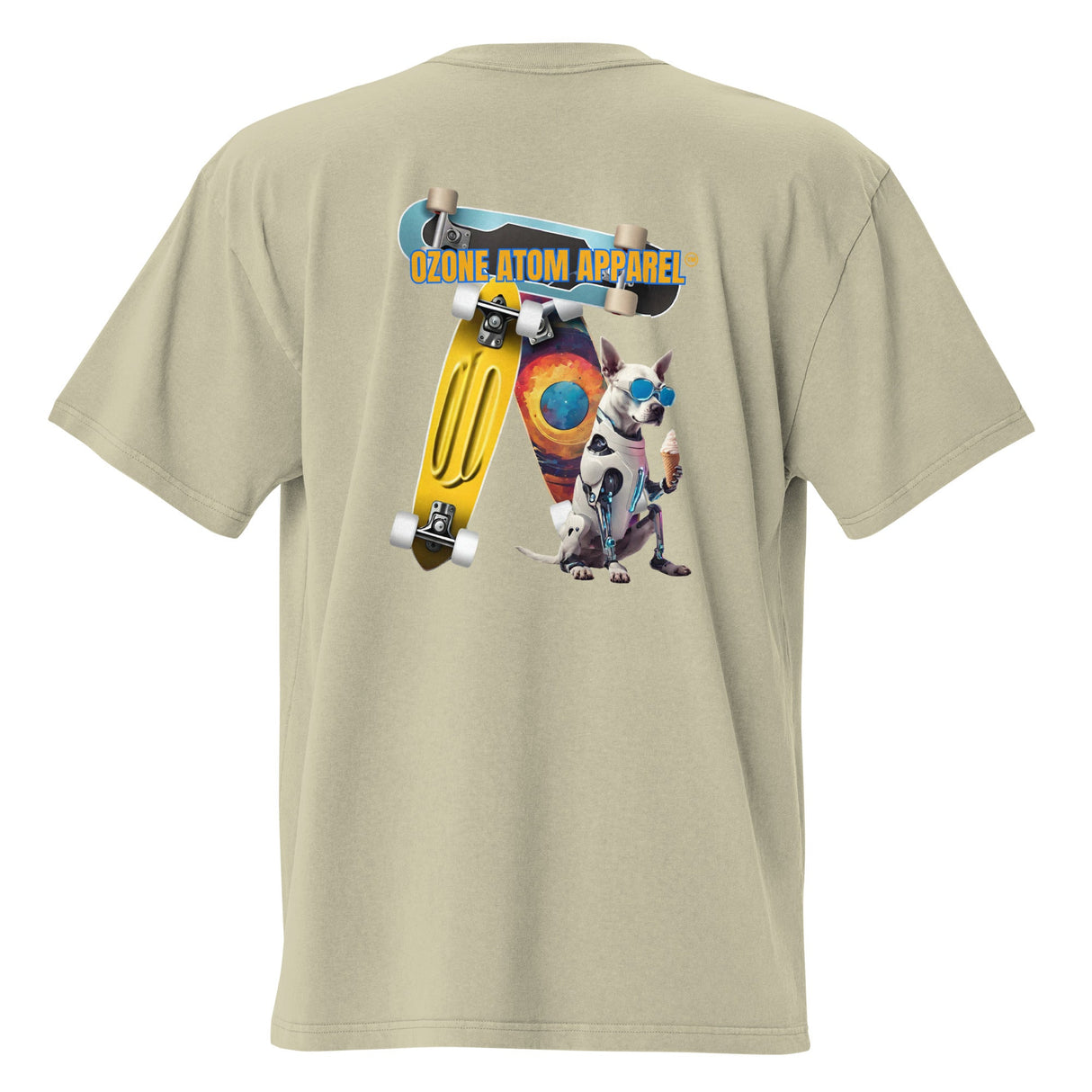 Unisex oversized faded t-shirt with back print 4 colors--MBT056