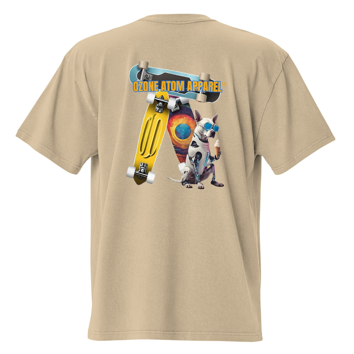 Unisex oversized faded t-shirt with back print 4 colors--MBT056