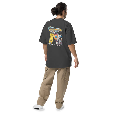 Unisex oversized faded t-shirt with back print 4 colors--MBT056